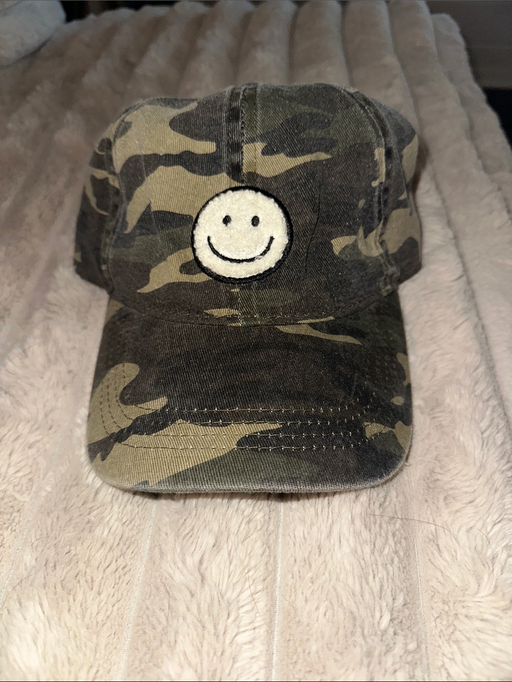 Camouflage Smile Patch Cap - Olive Camo